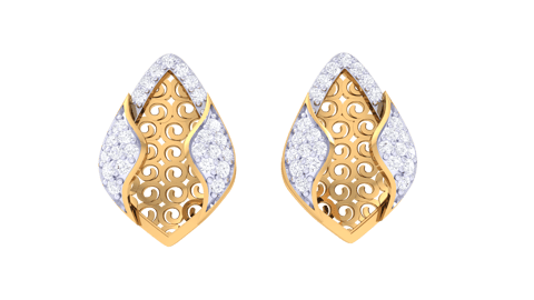 Sparkling Lily Whorls Diamond Earrings