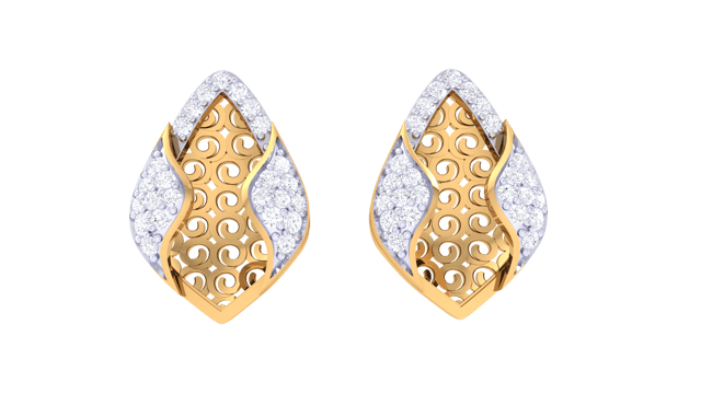 Sparkling Lily Whorls Diamond Earrings