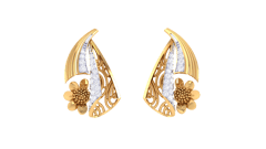 Twinkling Tuberose Twirls Diamond Earrings