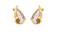 Twinkling Tuberose Twirls Diamond Earrings