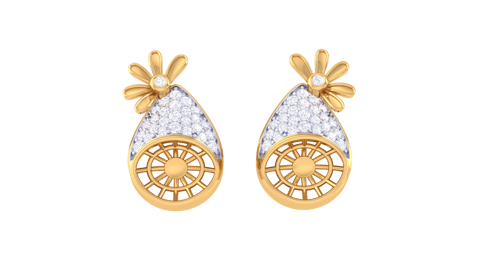 Crystal Carnation Curves Diamond Earrings