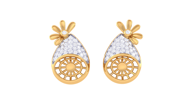 Crystal Carnation Curves Diamond Earrings